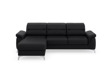 sit&more Ecksofa »Sinatra«, mit Recamiere, optinal mit Kopfteilverstellung und Armteilfunktion oder Kopfteilverstellung, Armteilfunktion, Bettfunktion und Bettkasten, chromfarbene Metallfüsse