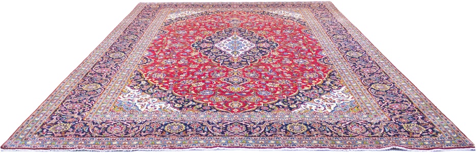 MorgenLand, morgenland Wollteppich »Keshan Teppich handgeknüpft rot«, rechteckig, 7 mm Höhe, 