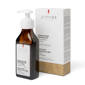 ALPINOLS, ALPINOLS Massageöl »CBD Körper-Öl mit hochwertigem Jojobaöl 100 ml«, mit 230mg Schweizer CBD aus Bio Full-Spectrum Hanfextrakt, Alpinols Entspannendes CBD Körper-Öl