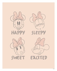Komar, Komar Poster »Minnie Pink Emotions«, (1 St.), Komar Bild »Minnie Pink Emotions«, Disney, (1 St.), Wandbild zur Dekoration im Kinderzimmer - ohne Rahmen