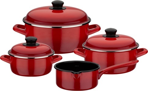 GSW, 7tlg. Kochtopfset 'Red Shadow' GSW rot/schwarz, 
