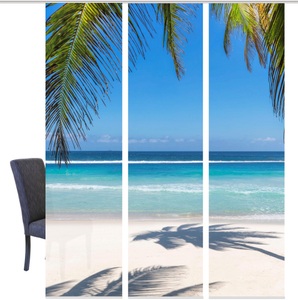 HOME WOHNIDEEN, HOME WOHNIDEEN Schiebegardine »TARAWA«, blickdicht, Digital bedruckt, HOME WOHNIDEEN Schiebegardine »TARAWA«, (3 St.), blickdicht, Digital bedruckt