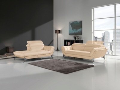 Egoitaliano, Egoitaliano Polstergarnitur »Sueli«, (Set), bestehend aus Sofa und Recamiere, Kopfteilverstellung, Bezug Leder, Egoitaliano Polstergarnitur »Sueli« Set, bestehend aus Sofa und Recamiere, Kopfteilverstellung, Bezug Leder
