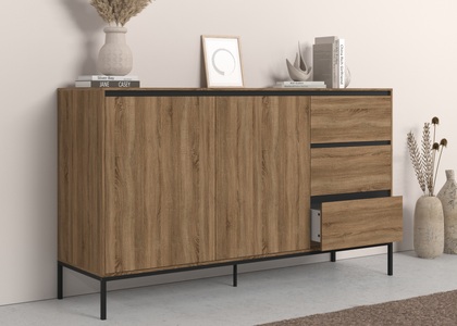 INOSIGN Sideboard »Bari«, mit 2 Türen und 3 Schubkästen, Breite 140 cm