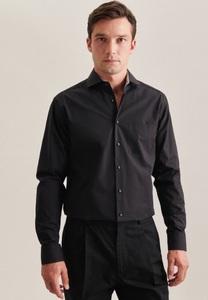Seidensticker, Business Hemd Regular Fit Fit Langarm Uni Herren Schwarz 48, 