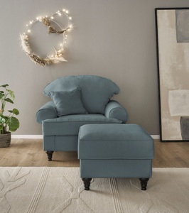Home affaire Sessel »WESTMINSTER«, (Set, 2 St., 1Sessel, 1 Hocker), mit Federkern-Polsterung
