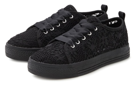 Lascana, LASCANA Sneaker, mit leichter Plateausohle, Schnürhalbschuhe, Freizeitschuhe, Spitze, 