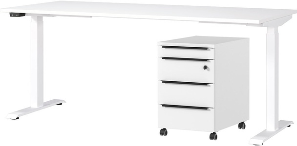Germania, GERMANIA Büromöbel-Set »Mailand, inkl. Schreibtisch (elektr. höhenverstellbar) & Rollcontainer«, (2 tlg.), Breitenvariante wählbar (140-180 cm), Made in Germany, GERMANIA Büromöbel-Set »Mailand, inkl. Schreibtisch (elektr. höhenverstellbar) & Rollcontainer«, (2 tlg.), Breitenvariante wählbar (140-180 cm), Made in Germany