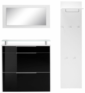 borchardt Möbel, borchardt Möbel Garderoben-Set »Oliva«, (Set, 3 St.), hängender Schuhschrank, borchardt Möbel Garderoben-Set »Oliva«, (3-tlg), mit hängendem Schuhschrank, Paneel und Spiegel