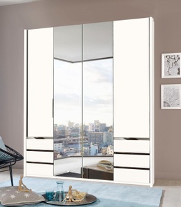 fresh to go, home24 Drehtuerenschrank Level 36A, MID.YOU Drehtürenschrank in weiss , Level 36A 200Cm Weiss , Kunststoff , 2 Fächer , 6 Schubladen , 200x216x58 cm , Dekorfolie,Nachbildung , umfangreiches Zubehör erhältlich, in verschiedenen Holzarten erhältlich, In verschiedenen Grössen erhäl