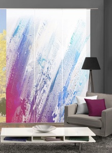 HOME WOHNIDEEN, HOME WOHNIDEEN Schiebegardine »PAINTING«, blickdicht, Digital bedruckt, HOME WOHNIDEEN Schiebegardine »PAINTING«, (3 St.), blickdicht, Digital bedruckt