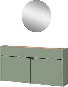 Germania, GERMANIA Garderoben-Set »Ameca«, (Set, 2 St.), Mehrzweckschrank und Spiegel, geringe Tiefe, ideal für schmale Flure, GERMANIA Garderoben-Set »Ameca«, (Set, 2 St.), Mehrzweckschrank und Spiegel, geringe Tiefe, ideal für schmale Flure