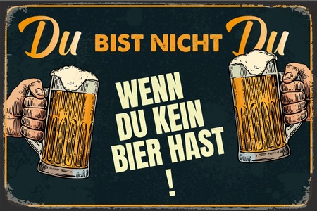 QUEENCE, queence Metallbild »Bier Spruch Stahlschild Blechschild«, (1 St.), 20x30x0,2cm - mit 4 Lochbohrung, queence Metallbild »Bier Spruch Stahlschild Blechschild«, Schriftzüge-Schriftzug-Sprüche-Sprüche & Texte-Vintage-Getränke, (1 St.), Stahlschild, Blechschild, Sprüche, Texte, witzig, Bier, Grill