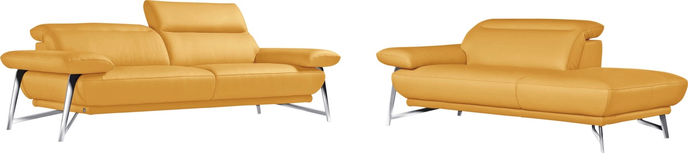 Egoitaliano, Egoitaliano Polstergarnitur »Anais«, Set: bestehend aus Sofa und Ottomane, inkl. Kopfteilverstellung, Egoitaliano Polstergarnitur »Anais, Design mit hohem Sitzkomfort für mehr Bequemlichkeit«, Set: bestehend aus Sofa und Ottomane, inkl. Kopfteilverstellung