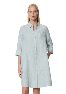 Marc O'Polo, Marc O'Polo Hemdblusenkleid, Marc O'Polo Hemdblusenkleid, fein gestreift, entspannter A-Shape, Seitennaht-Schlitze