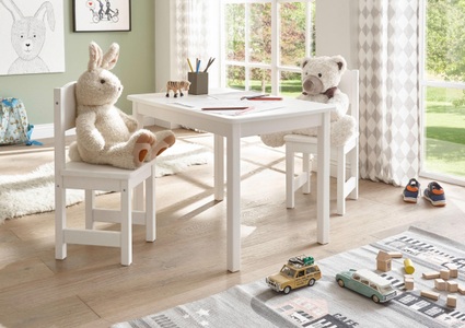VEDIA, 1 Tisch + 2 Stühle für Kinder, weiss, 1 Tisch + 2 Stühle für Kinder, weiss