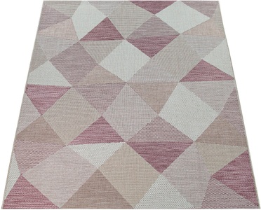 PACO HOME, Paco Home Teppich »Kortrijk 743«, rechteckig, 5 mm Höhe, Flachgewebe, modernes Design, Pastell-Farben, In- und Outdoor geeignet, Wohnzimmer, 