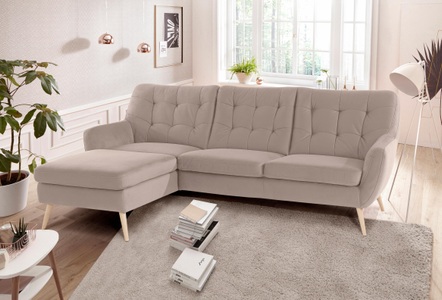 exxpo - sofa fashion, exxpo - sofa fashion Ecksofa, exxpo - sofa fashion Ecksofa »Scandi, bequem, aufwendige Rückenpolsterung für mehr Sitzkomfort«, L-Form, aktuelle Farben in hochwertigen Bezugsqualitäten