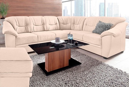 SIT&MORE, sit&more Ecksofa, sit&more Ecksofa »Savona L-Form«, wahlweise mit Bettfunktion, inklusive Federkern, frei im Raum stellbar