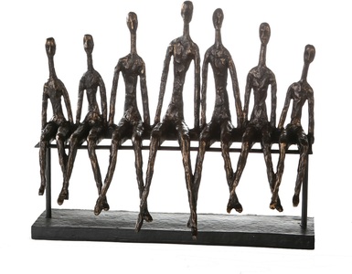 Schubiger, Skulptur Community Bronce H: 35 cm, Casablanca by Gilde Dekofigur »Skulptur Community«, Dekoobjekt, Höhe 35 cm, mit Spruchanhänger, Wohnzimmer