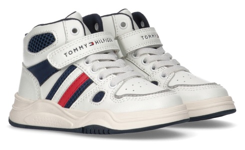 Tommy Hilfiger, Tommy Hilfiger Sneaker »STRIPES HIGH TOP LACE-UP/VELCRO SNEAKER«, in cooler Farbkombi, 