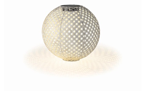STT, Solar-Laterne Antik weiss rund L, STT LED Gartenleuchte »Solar Antic Ball White«