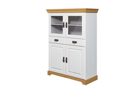 Home affaire Highboard »Rügen«, zertifiziertes Massivholz, Höhe 131 cm, im Landhausstil