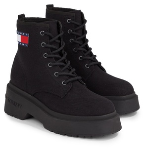 TOMMY JEANS, Tommy Jeans Schnürboots »TJW LACE UP FESTIVAL BOOT«, Blockabsatz, Schnürschuh, Stiefelette mit derber Absatzgestaltung, Tommy Jeans Schnürboots »TJW LACE UP FESTIVAL BOOT«, Blockabsatz, Schnürschuh, Stiefelette mit derber Absatzgestaltung
