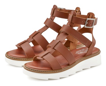 Lascana, LASCANA Sandale, aus Leder mit leichter Plateausohle, 