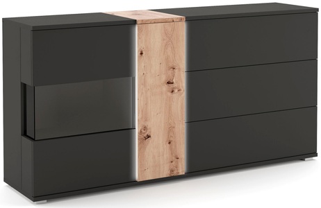Cotta, COTTA Sideboard »Montana«, Türen & Schubladen push to open, COTTA Sideboard »Montana«, Breite 185 cm, inkl. LED-Beleuchtung, mit Push-To-Open, Breite 185 cm