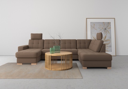 SIT&MORE, sit&more Wohnlandschaft, wahlweise mit Bettfunktion und Bettkasten, sit&more Wohnlandschaft »Quincy U-Form«, wahlweise mit Bettfunktion und Bettkasten