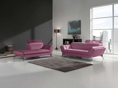Egoitaliano, Egoitaliano Polstergarnitur »Sueli«, (Set), bestehend aus Sofa und Recamiere, Kopfteilverstellung, Bezug Leder, Egoitaliano Polstergarnitur »Sueli«, (Set), bestehend aus Sofa und Recamiere, Kopfteilverstellung, Bezug Leder