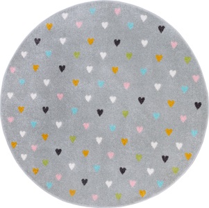 Hanse Home, HANSE Home Kinderteppich »Adventures Little Hearts«, rund, Spielteppich, weich, Kinderzimmer, Kurzflor, Spielunterlage, Teppich, HANSE Home Kinderteppich »Adventures Little Hearts«, rund, 7 mm Höhe, Spielteppich, fest, Kinderzimmer, Kurzflor, Spielunterlage