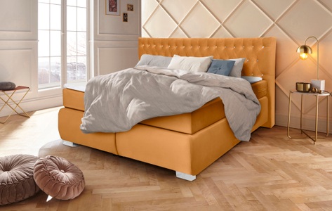 LEONIQUE, Leonique Boxspringbett »Rumba«, Taschenfederkern-Matratze in Härtegrad 3, in 4 Breiten, incl. Topper, Leonique Boxspringbett »Rumba«, Taschenfederkern-Matratze in Härtegrad 3, in 4 Breiten, incl. Topper