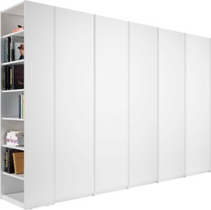 Müller SMALL LIVING, Müller SMALL LIVING Drehtürenschrank »Modular Plus Variante 7«, mit vier Anbauelementen, links oder rechts montierbarem Seitenregal, Müller SMALL LIVING Drehtürenschrank »Modular Plus Variante 7«, mit vier Anbauelementen, links oder rechts montierbarem Seitenregal