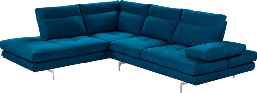CALIA ITALIA, CALIA ITALIA Ecksofa »Toby Wing«, Sitztiefenverstellung, Eckelement mit Funktion, Füsse in Chrom glänzend, CALIA ITALIA Ecksofa »Toby Wing, L-Form, Multifunktionssofa, bequem und edel«, Sitztiefenverstellung und Armteilfunktion, Füsse chrom glänzend