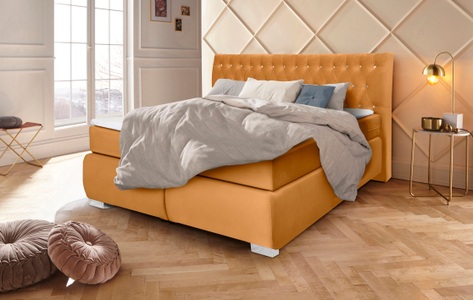 LEONIQUE, Leonique Boxspringbett »Rumba«, Taschenfederkern-Matratze in Härtegrad 3, in 4 Breiten, incl. Topper, Leonique Boxspringbett »Rumba«, Taschenfederkern-Matratze in Härtegrad 3, in 4 Breiten, incl. Topper