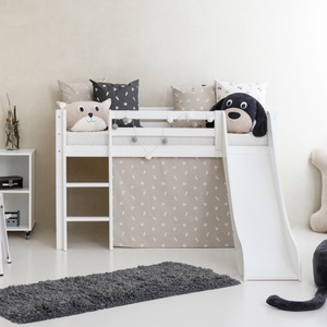 Hoppekids, Hoppekids Hochbett »«Pets Silberfarbengrau»«, Rutsche & Vorhang Grau und viel Auswahl, Hoppekids Hochbett »«Pets Silberfarbengrau»«, Rutsche & Vorhang Grau und viel Auswahl