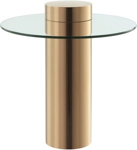Kayoom, Kayoom Beistelltisch »Beistelltisch Ontario 125«, Minimalistisches Design, Säulengestell, pflegeleicht, Kayoom Beistelltisch »Ontario 125, Runde Glasplatte aus Sicherheitsglas, 100% Edelstahl«, (1 St.), Minimalistisches Design, Säulengestell, pflegeleicht