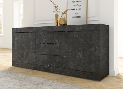 LC, LC Sideboard »Basic«, 210 cm, INOSIGN Sideboard »Basic Breite 210 cm, Kommode 2 Türen, 3 Schubkästen, Anrichte,«, Metallgriff, moderne Rahmenoptik, viel Stauraum, Farbauswahl