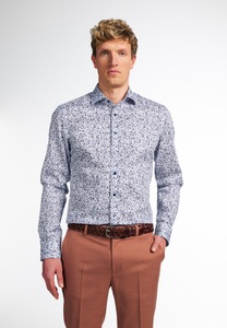 Eterna, ETERNA LANGARM HEMD SLIM FIT TWILL LILA/WEISS BEDRUCKT, Eterna Langarmhemd »SLIM FIT«