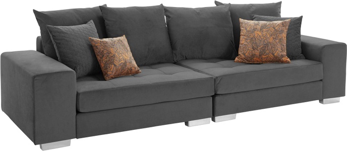 INOSIGN, INOSIGN Big-Sofa »Vale«, mit Steppung im Sitzbereich, Federkern und Zierkissen, INOSIGN Big-Sofa »Vale«, mit Steppung im Sitzbereich, Federkern und Zierkissen