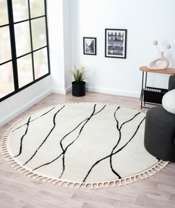 Myflair Möbel & Accessoires Hochflor-Teppich »Moroccan Handwrite«, rund, modern, marokkanisches Design, flauschig weich durch Hochflor
