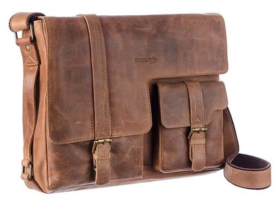 GREENLAND NATURE, GreenLand Nature Messenger Bag »MONTENEGRO«, GreenLand Nature Messenger Bag »Montenegro«, aus Rindsleder mit Laptopfach