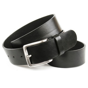 ANTHONI CROWN, Anthoni Crown Vollleder Denim-Gürtel in Schwarz, Anthoni Crown Ledergürtel, Denim-Vollledergürtel