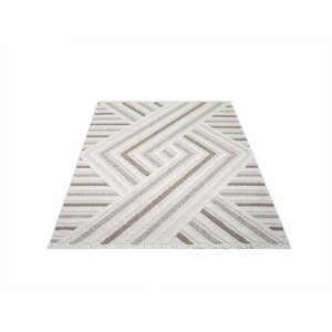 Carpet City Teppich »LINDO 7590«, rechteckig, Kurzflor, Hochtief-Muster/ 3D-Effekt, Fransen, Boho-Stil, Wohnzimmer