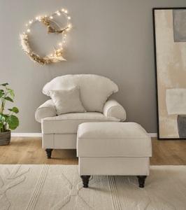 HOME AFFAIRE, Home affaire Sessel »WESTMINSTER«, (Set, 2 St., 1Sessel, 1 Hocker), mit Federkern-Polsterung, Home affaire Sessel »WESTMINSTER«, (Set, 2 St., 1Sessel, 1 Hocker), mit Federkern-Polsterung