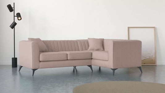 PLACES OF STYLE, Places of Style Ecksofa »MATTHEW B/T/H: 240/167/74 cm«, L-Form, Steppung im Rücken, incl. Zierkissen, lose Sitzkissen, Places of Style Ecksofa »MATTHEW B/T/H: 240/167/74 cm«, L-Form, Steppung im Rücken, incl. Zierkissen, lose Sitzkissen