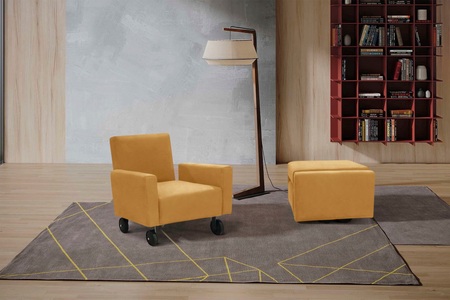 Egoitaliano, Egoitaliano Sessel »QQ«, zum Hocker zusammenklappbar, inkl. Rollen, Egoitaliano Sessel »QQ, Funktionssessel zum Hocker zusammenklappbar,«, inkl. Rollen, in vielen Farbe und hochwertigem Microfaserbezug