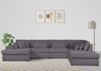 RAUM.ID, RAUM.ID Wohnlandschaft »Enid«, 6 Teile, bestehend aus Modulen, in vielen Bezügen, auch in Breitcord, RAUM.ID Wohnlandschaft »Enid U-Form«, 6 Teile, bestehend aus Modulen, in vielen Bezügen, auch in Breitcord